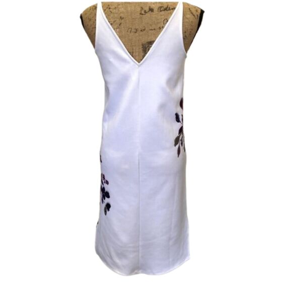 NWT ASOS Scuba Knit Bodycon Dress White Pink Floral Print Beaded US‎ Size 2 - Picture 5 of 7